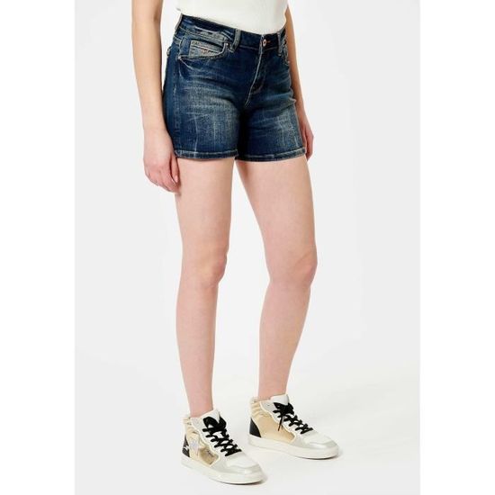 RAINBOW Short en Jean Femme Bleu Casual Boutonné (EU 38