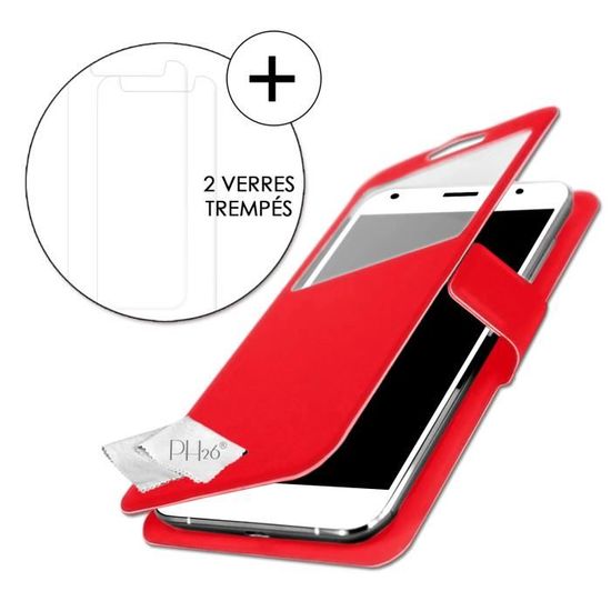 Logicom Le Up Super Pack: Custodia Portafoglio Sottile + Vetro Temperato Universale