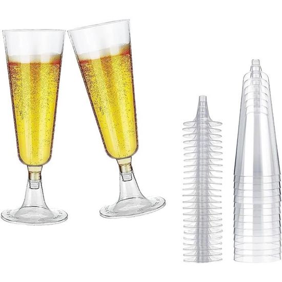 Flûtes à Champagne En Plastique Rose Veuve Clicquot - Lot De 6, Réutilisables, Pour Fêtes Et Extérieur