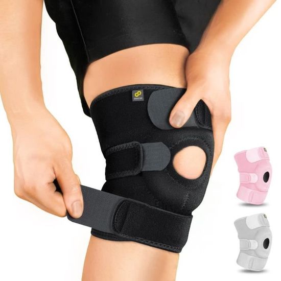 Genouillère Respirante Pour Ménisque – Ajustable, Stabilisateurs Latéraux, Double Sangle, Pour Homme/femme, Sport Et Quotidien (taille L)