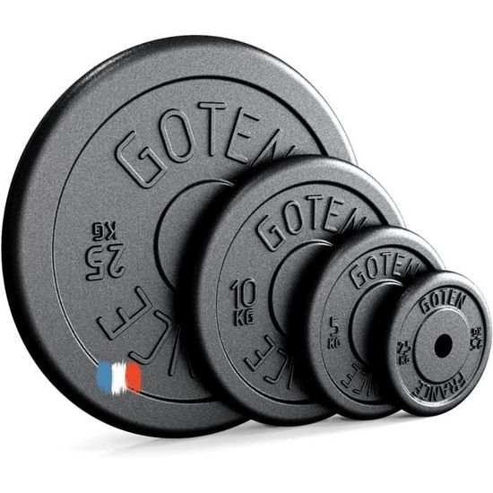 1 X 5kg Poids Disques Olympiques En Fonte Rêvetement Caoutchouc Avec Anneau Metallique De 51mm