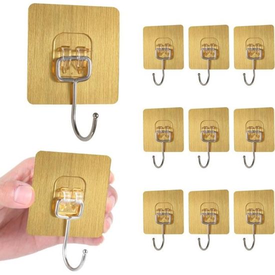 Calfken Lot De 6 Crochets Adhésifs De Plafond Super Résistants Pour Suspendre Des Plantes, Lumières, Carillons, Lanternes, Solides Sans Perçage (noir