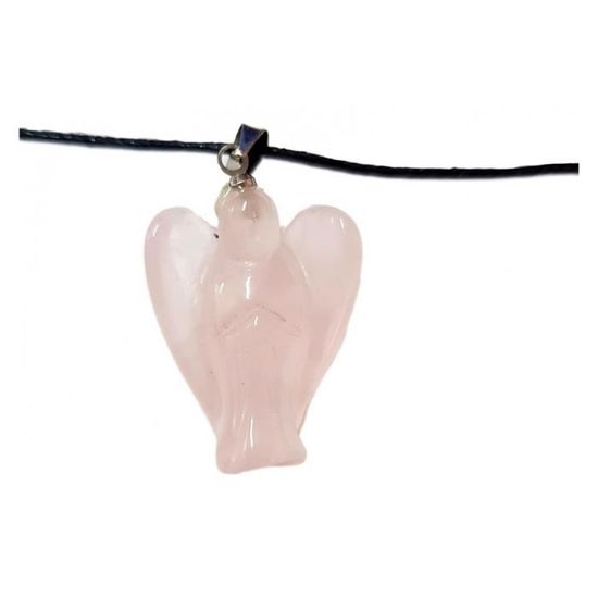 Pendentif Quartz Rose Guérison Émotionnelle - Pierre D'Amour Inconditionnel + Chakras & Lavande - Élimine Négativité, Cadeau Bien-Être