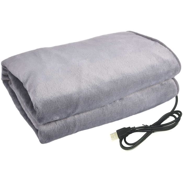 Couverture Chauffante Peluche 200x180 Cm - 9 Niveaux De Chaleur + Minuterie 9h - Pour Canapé, Lit, Bureau