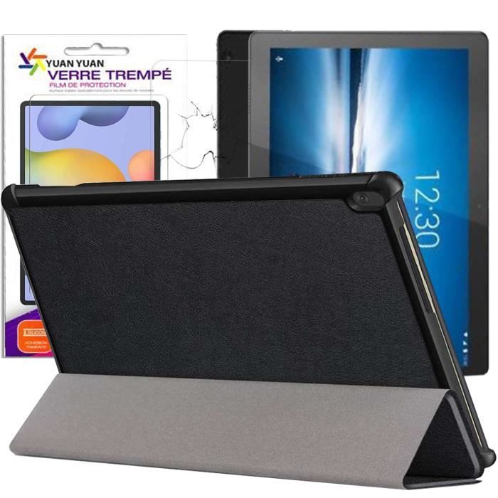 Coque en simili cuir + verre trempé pour Lenovo Tab M10 10.1\