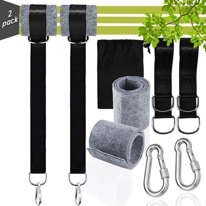 Sangles De Suspension Pour Hamac/balançoire - Nylon, 2 Sangles + 2 Mousquetons + 2 Anneaux D - Charge Max 400kg