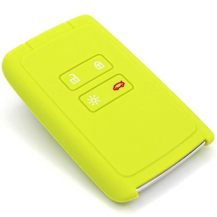 Coque en silicone Finest-Folia - Pour clé de voiture à 4 boutons vert lime 1012