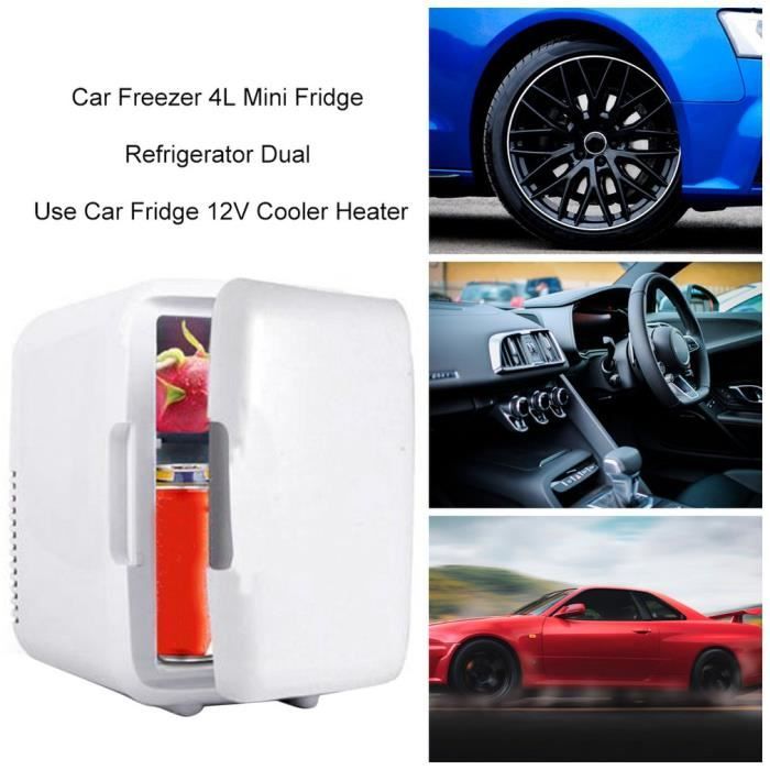 Congélateurs 4L Réfrigérateur Maquillage Voiture Réfrigérateur Petit Réfrigérateurs Double Usage pour Maison Pièce Voiture - Blanc