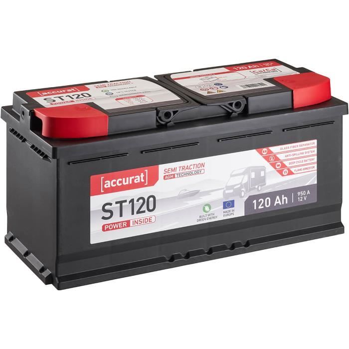 Accurat Semi Traction ST120 AGM Batteries Décharge Lente 120Ah