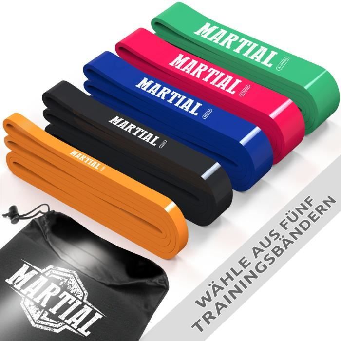MARTIAL Bande Élastique de Résistance - Sangle pour Fitness, Gym, Calisthenics, Étirements et Plus Encore - Couleur: medium 16-38 Kg