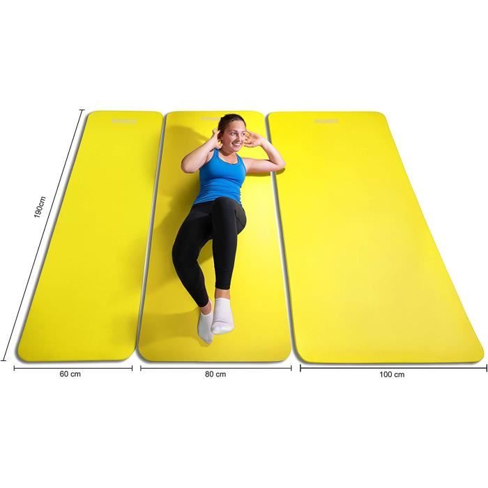 pis de Gymnastique Anti-DÉRAPANT sans phtalates-Tapis de Sol – Pilates-Sangle de Transport + Sac + Poster d´entraînement-Dimens 373