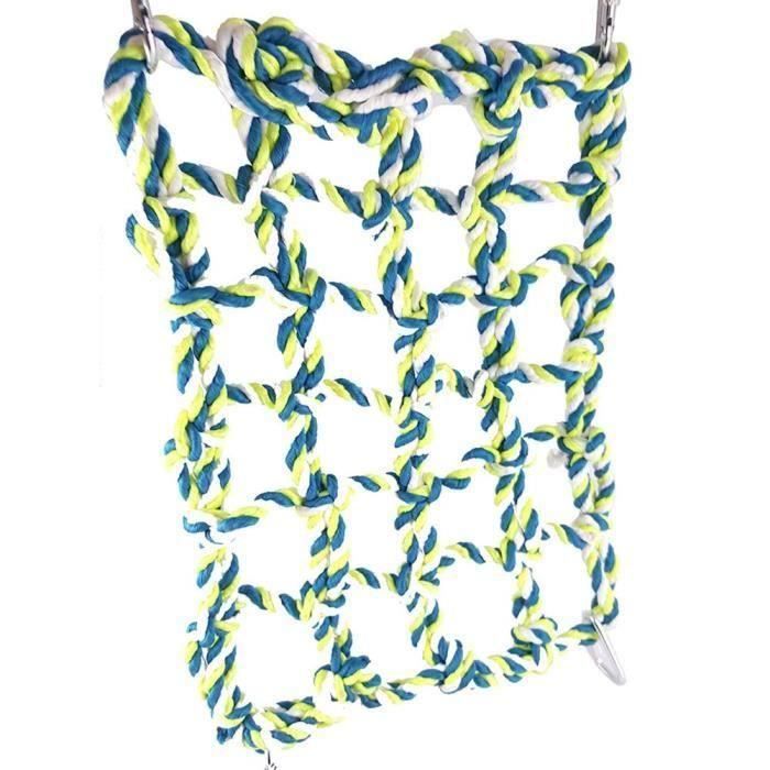 BH Jouet à Grimper Suspendu Balançoire Hamac Filet Corde d'Escalade pour Oiseau Perroquet Ara Suspendu Avoir D...... - BHSWM824A0008