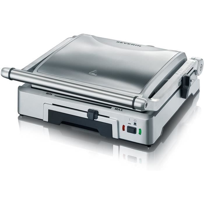SEVERIN Gril de Contact, Avec Plaques de Cuisson Interchangeables, 1 800 W, KG 2392, Inox