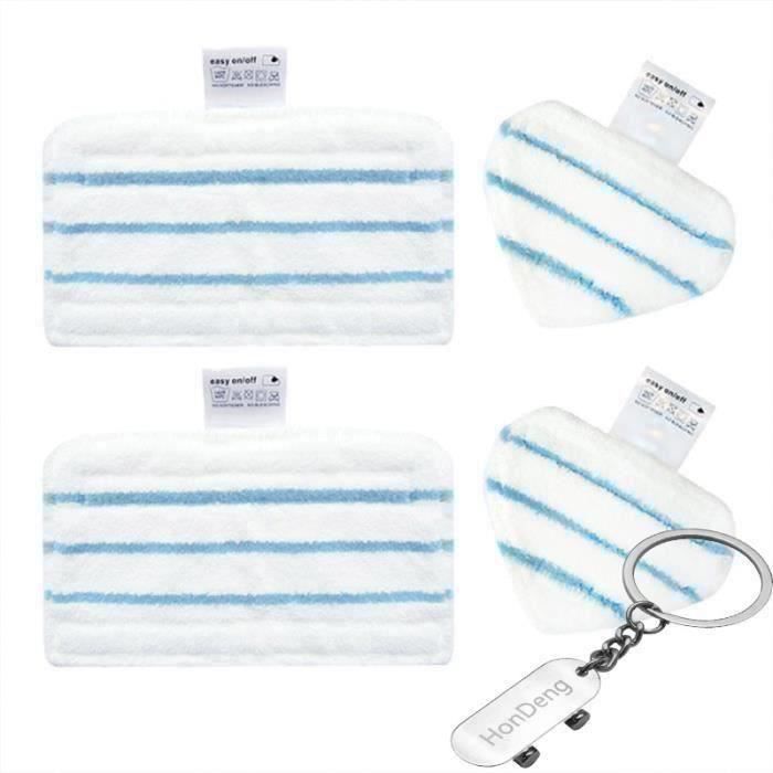Lot de 4 : Kit de Lingettes Microfibres Rectangulaires et Triangulaires pour les Balais Vapeur Black+Decker FSM1630 Deluxe