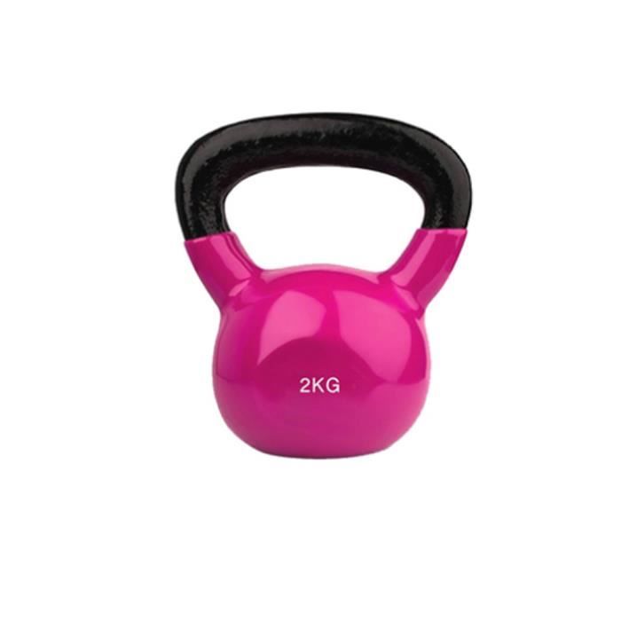 Kettlebell en Vinyle - 2 kg - Coloris Rose