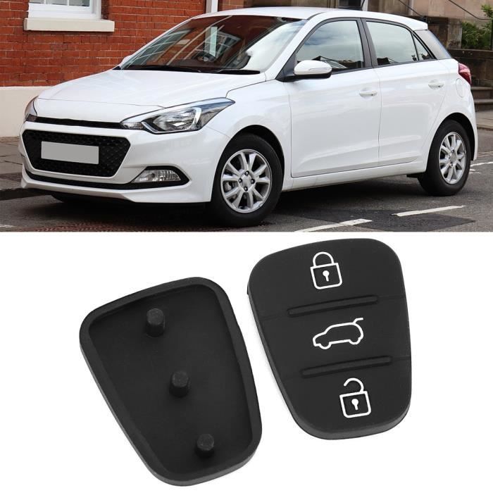 Qiilu Housse de clé 2 pièces pliable Flip voiture clé étui coque couverture caoutchouc pad remplacement adapté pour Hyundai I10