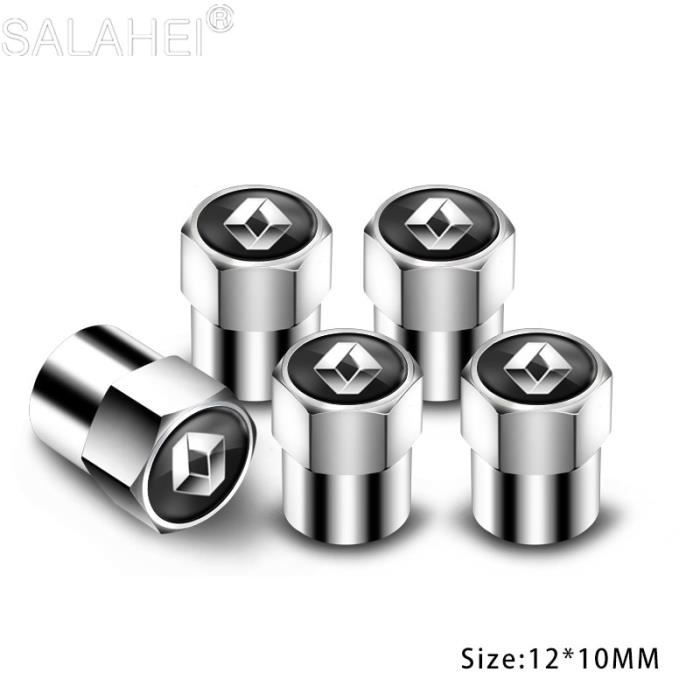 Accessoire pneu,Bouchons de Valve de roue de voiture, pour Renault Duster Megane 3 Captur Fluence Laguna Scenic - Type 5pc sliver