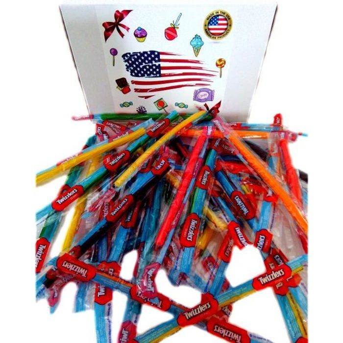 PACK TWIZZLERS RAINBOW réglisse americain snacks bonbon import etats unis box pas cher kit melange confiserie friandises americains