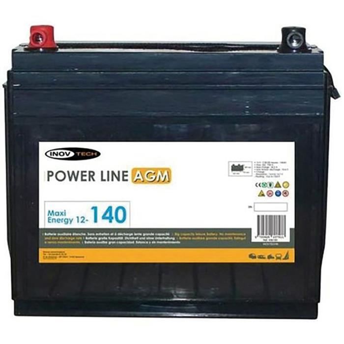Inovtech Batterie auxiliaire AGM 140 Ampères