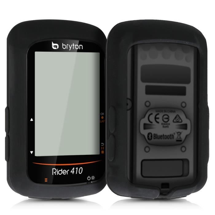 kwmobile Housse GPS vélo - Accessoire pour Bryton Rider 410 / 450 - Protection boitier navigateur - Étui en silicone noir