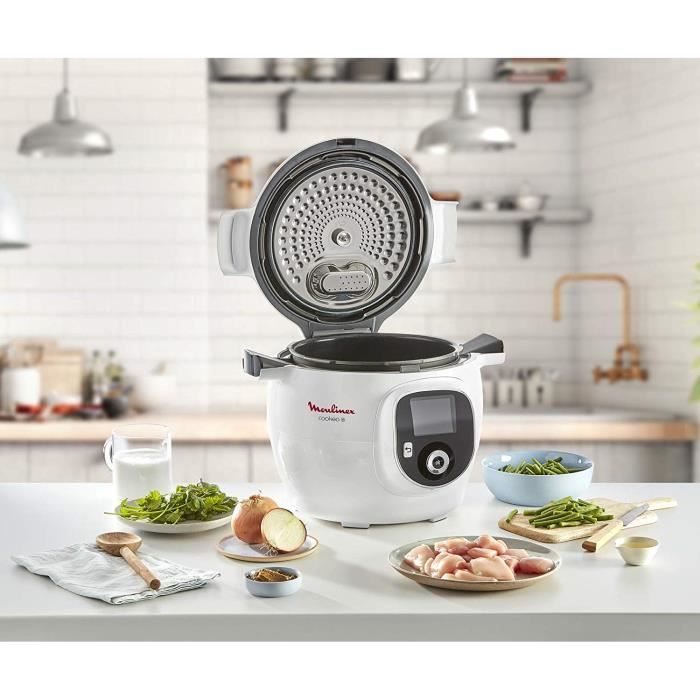 Multicuiseur intelligent de 6L avec 6 modes de cuisson 1600W noir blanc