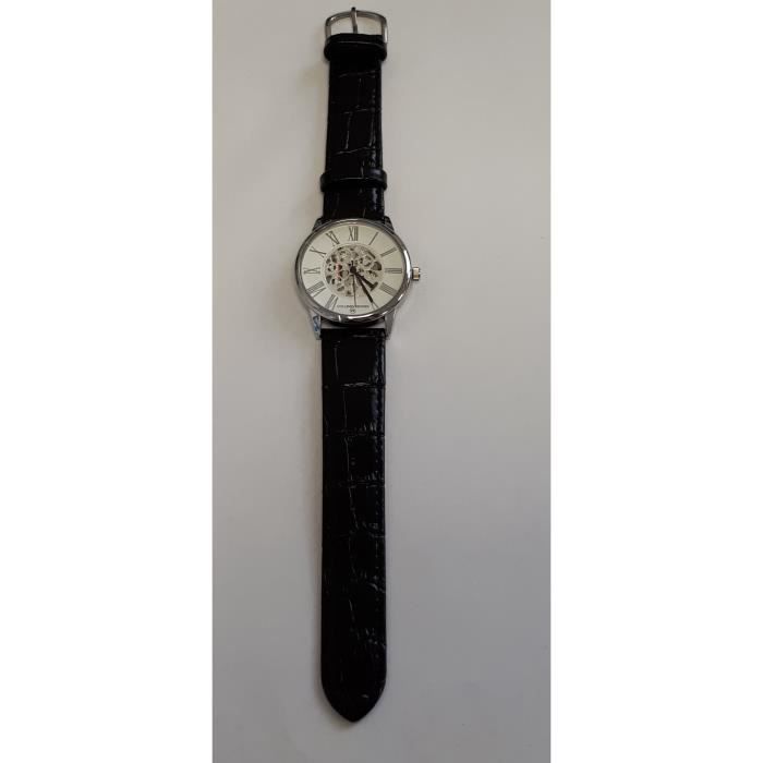 VUILLEMIN REGNIER Montre Hommes 000JQ Cuir véritable Noir