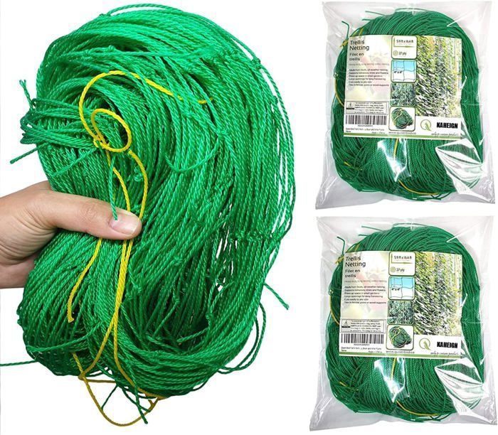 2 Filets De Soutien élastiques Pour Plantes Grimpantes 120x120 Cm - Avec Crochets Pour Tente De Culture