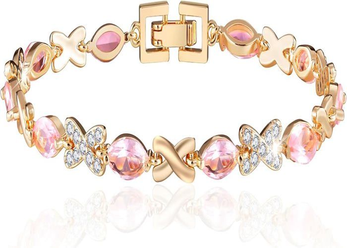 Bracelet Ambre en acier inoxydable et rhodonites - Merci Léonie