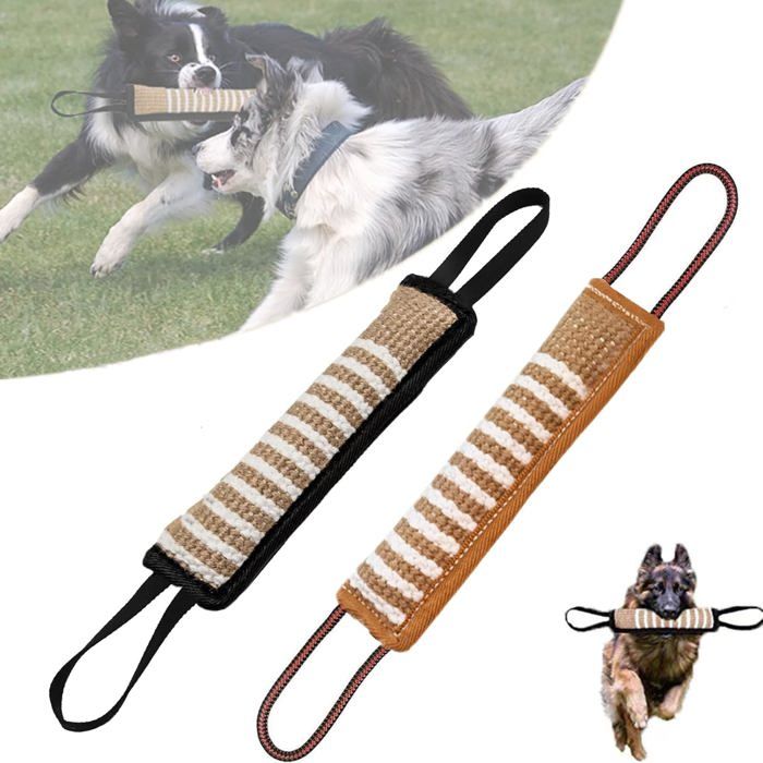 Lot De 2 Boudin À Mordre En Jute Pour Chien Jouet Morsure Chien Boudin Mordant Chien Pour Entraînement K9 Traction Tir À La Corde