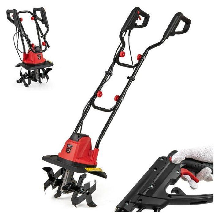 Motoculteur Electrique Filaire RELAX4LIFE 4 Lames Profondeur de Travail 22CM Largeur de 32CM Guidon Pliant Jaune - vue 2