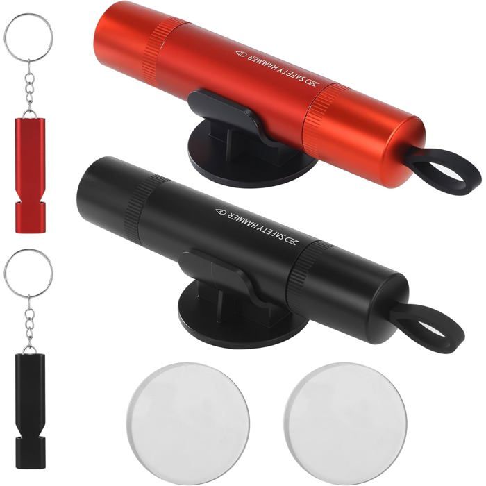 2 Pièces Marteau de Sécurité pour Voiture 2 en 1 Ceintures et Marteaux Brise Vitre durgence Marteau Brise Vitre Outil