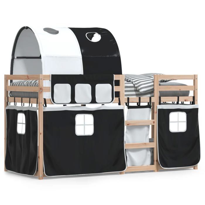 Lit superposé - VIDAXL - 90x190 cm - Bois de pin massif - 2/3 places - Élégance Chic