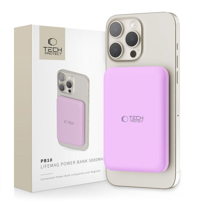Batterie Externe Tech-Protect Pb10 Lifemag Magsafe 5 000 Mah Lilas