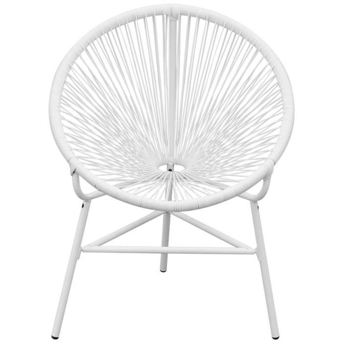 Chaise de jardin VIDAXL en corde forme de lune résine tressée blanc C5