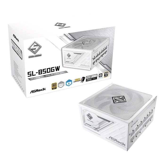 Alimentation ATX ASRock Steel Legend SL 850GW 80+ Or Modulaire - vue 3