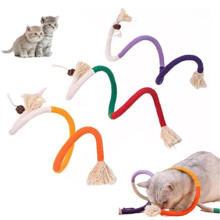 3Pièces Jouet Chat Interactif-Corde 70CM pour Chaton pour Chat Kit Jouet Chats Animaux Domestiques Toys Jo CORDE DE JEU POUR ANIMAL