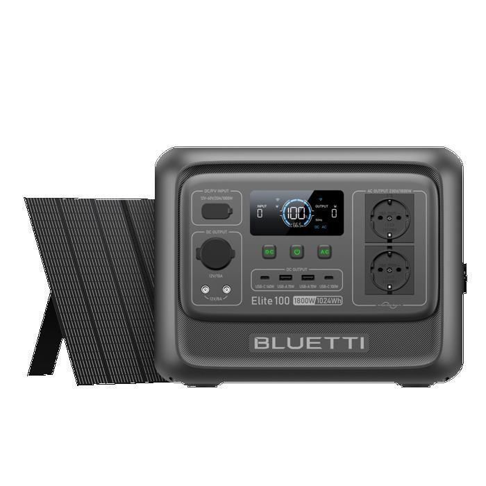 BLUETTI Elite 100 V2 Générateur Électrique Solaire 1024Wh & 1800W avec 350W Panneau solaire Pour Camping Voyage Panne de Courant BLUETTI Elite 100 V2 Générateur Électrique Solaire 1024Wh & 1800W avec 350W Panneau solaire Pour Camping Voyage Panne de Courant
