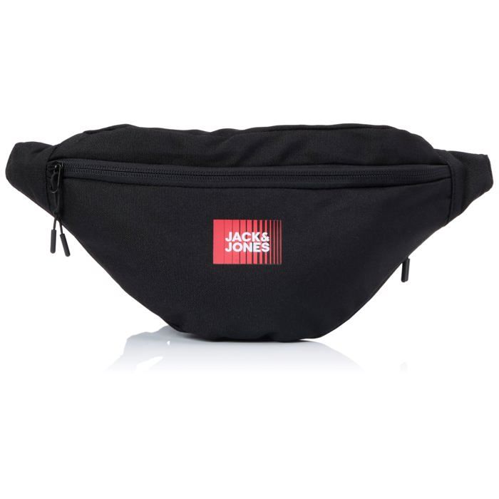 Sac banane - JACK & JONES - 12257305 Jaccris Bumbag - Noir - Détail rouge - One Size