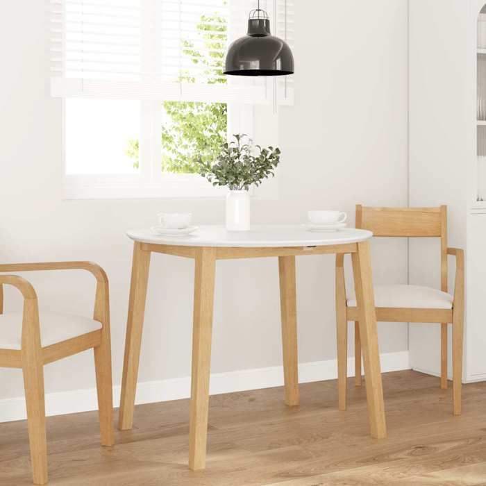 Table à manger en bois massif - vidaxl - 90x90/55x74 cm - Bois dhévéa massif - Brun - Contemporain - 2 personnes