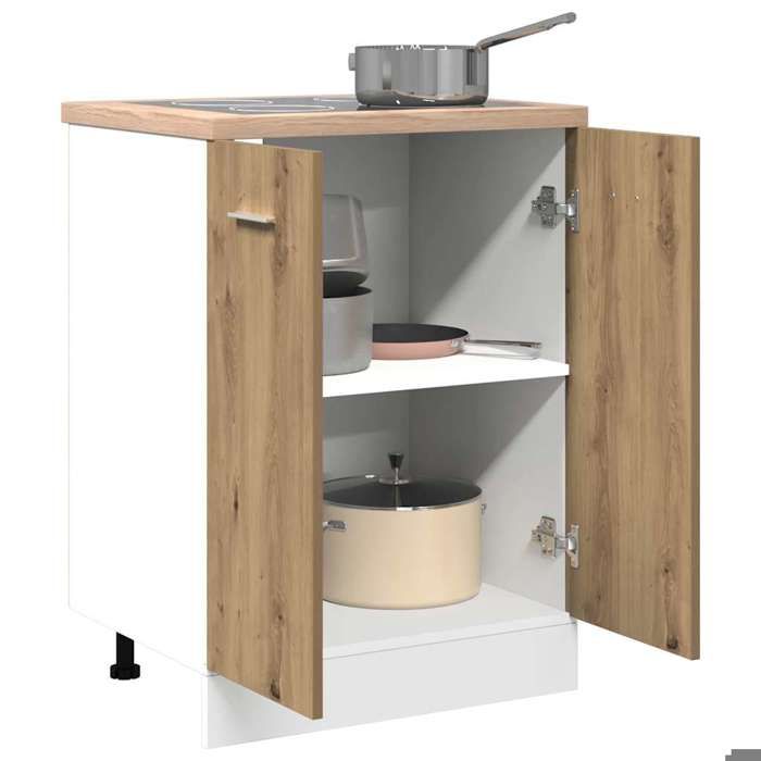 SALE dhiver Meuble bas Lyon - mango - Cabinet de cuisine - Chêne artisanal 60 x 46 x 815 cm Bois dingénierie EU1296