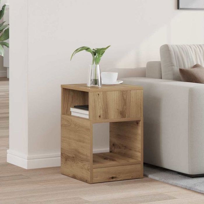 Table dappoint - VIDAXL - Chêne artisanal - Bois dingénierie - 30 5 x 30 x 45 cm - Design contemporain