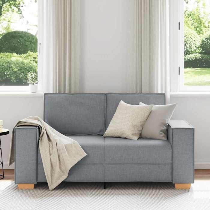 Gris SOFA - PHSH - Canapé 2 places - contemporain - Gris clair 120 cm tissu - C2022