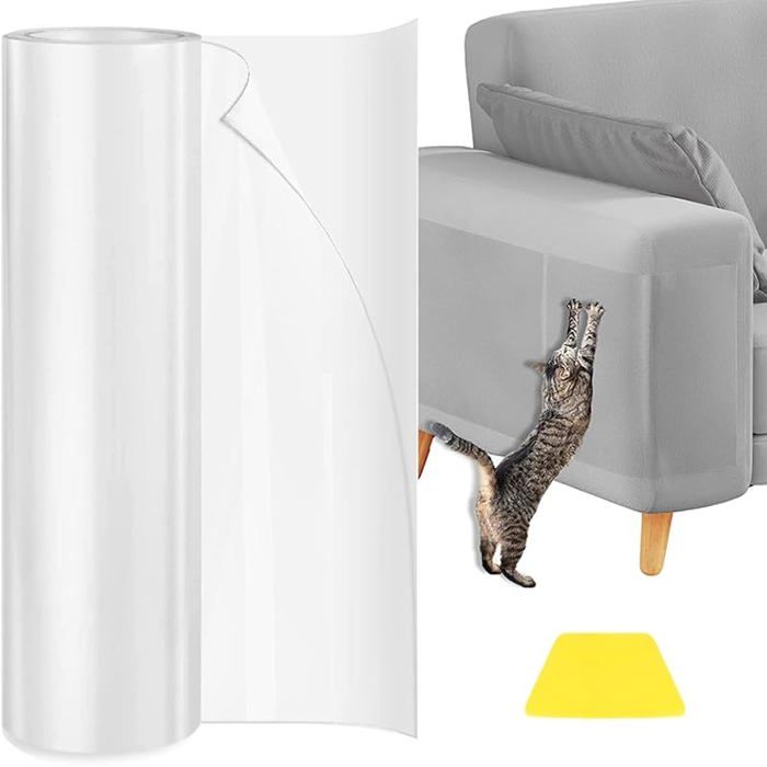 40cm*300cm Anti Griffe Chat Canapé - Protection Canape Chat Anti Griffe Sticker Transparent Autocollan PROTECTION DANGLE DE MEUBLE