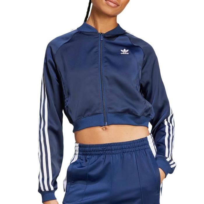 Veste de survêtement Bleu Adidas Adicolor Satin