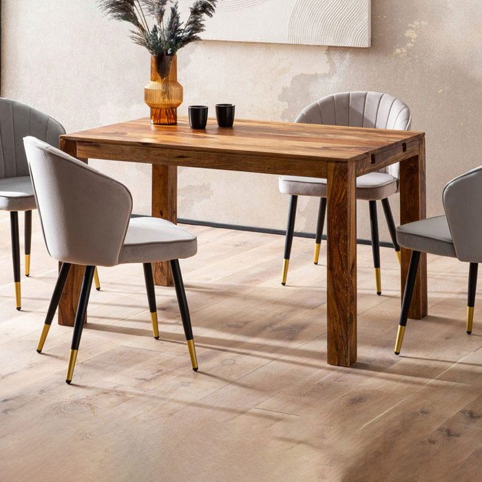 Table repas extensible 120-200x80x76 cm en bois de sheesham massif
