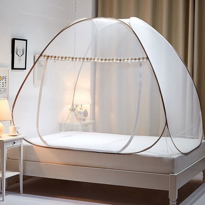 Moustiquaire Lit Pliable Pop-Up – Dôme Simple avec Porte – 100x190x100 cm – Polyester Écologique