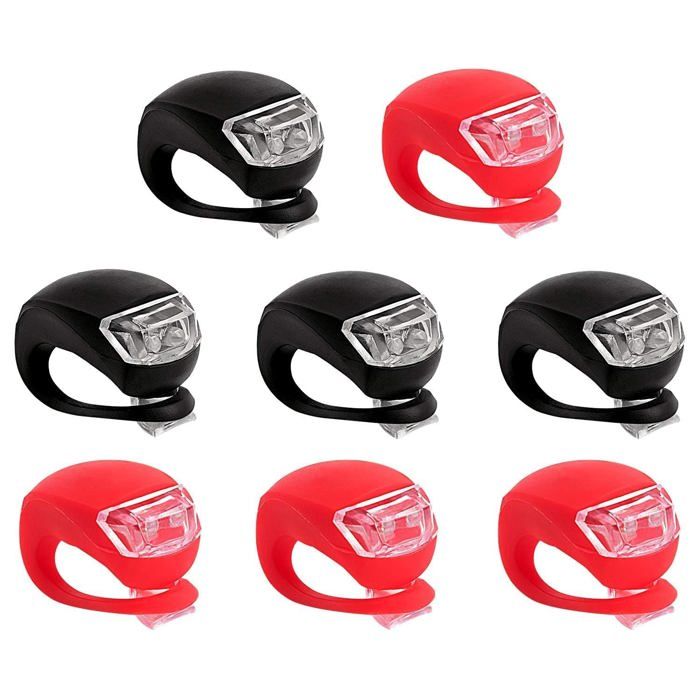 Kit déclairage LED pour vélo en silicone (8 pièces) – Multifonction et étanche