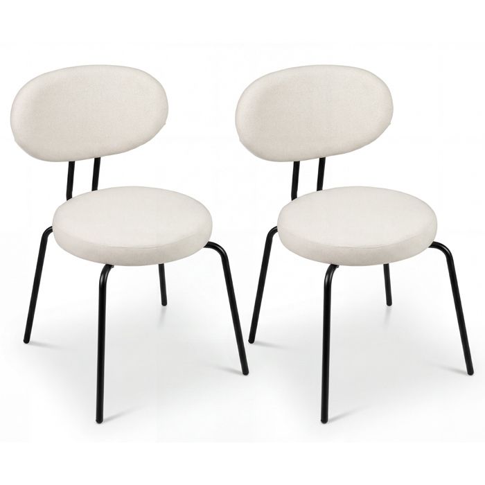 COSTWAY Lot de 2 Chaises à Manger Design Contemporain Pieds Métalliques Assise Rembourrée pour Salle à Manger et Bureau COSTWAY Lot de 2 Chaises à Manger Design Contemporain Pieds Métalliques Assise Rembourrée pour Salle à Manger et Bureau