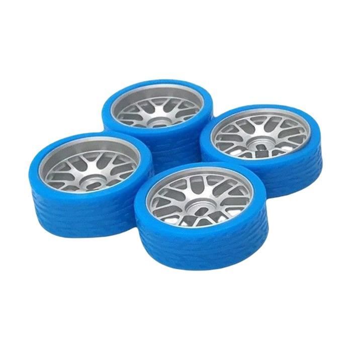KINGCOO – 4 Pneus 1/10 RC Rock Crawler – 110 Mm – Jantes Beadlock Bleues – Pour Axial SCX10, TRX-4