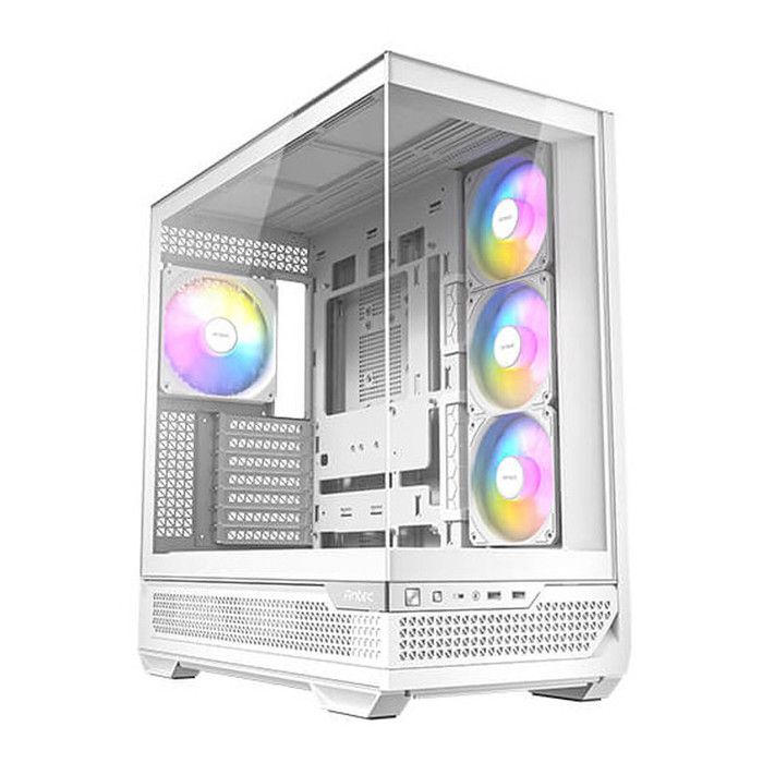 Antec C7 ARGB Blanc support GPU RTX 40 4 ventilateurs ARGB PWM de 120 mm inclus refroidissement vertical Type-C 10 Gbit/s
